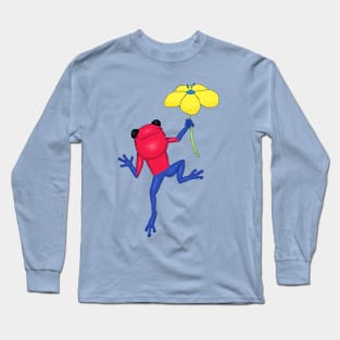 Strawberry Poison Dart Frog and Flower Long Sleeve T-Shirt